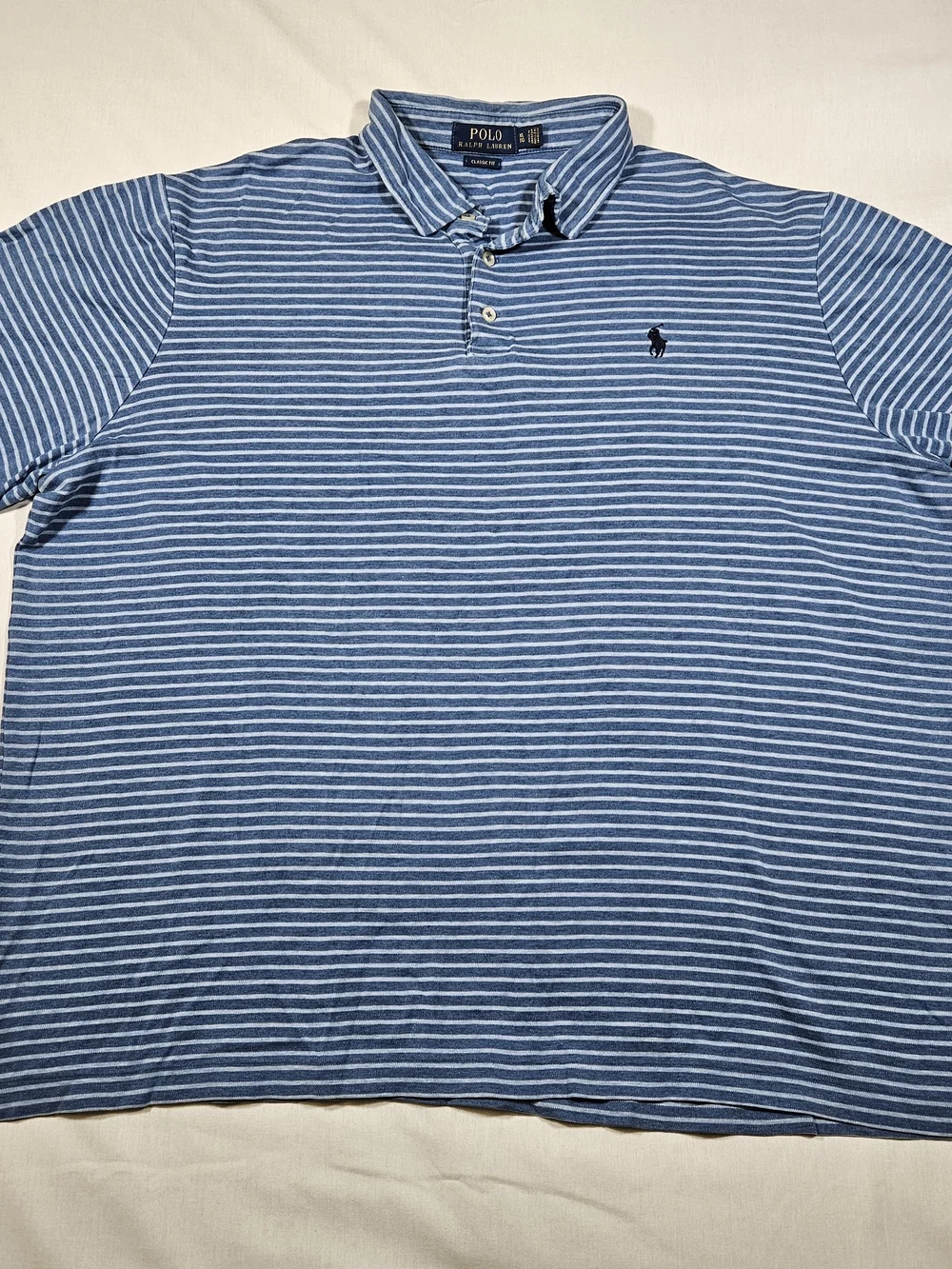 Polo Ralph Lauren Men's XL Polo Shirt Classic Fit Striped Blue Short Sleeve
